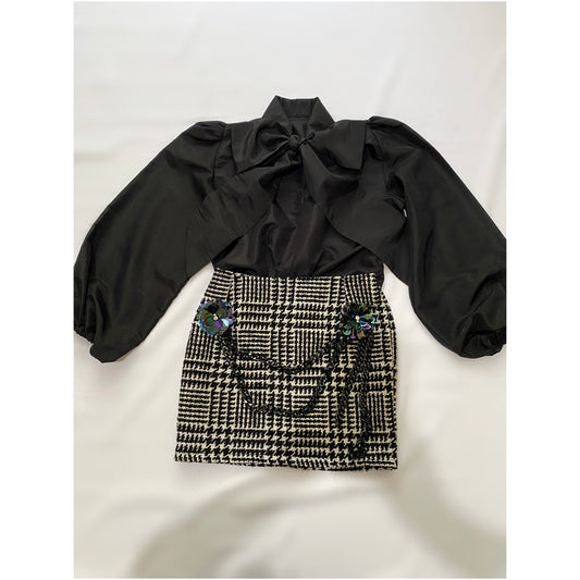 ARPEL Skirt in BLACK & WHITE TWEED