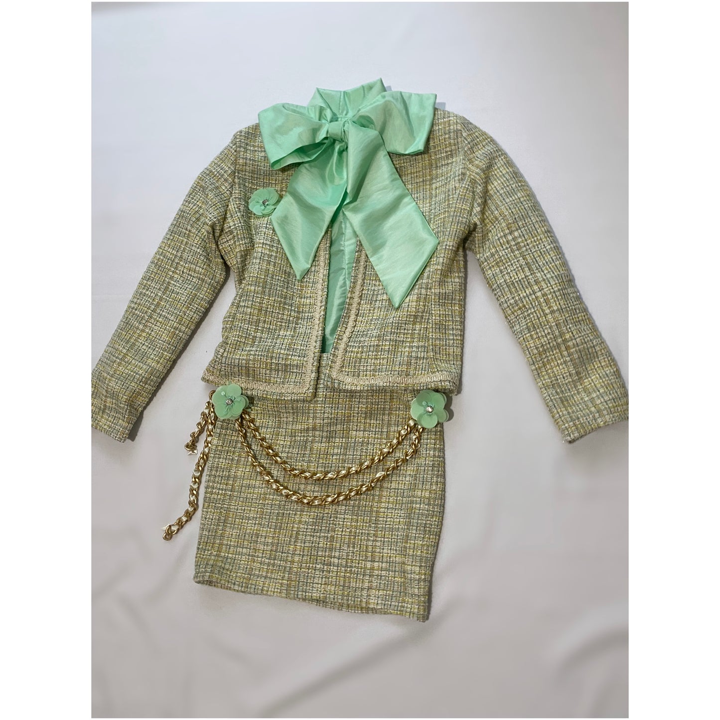 MADEMOISELLE Jacket in LATTE & MATCHA TWEED