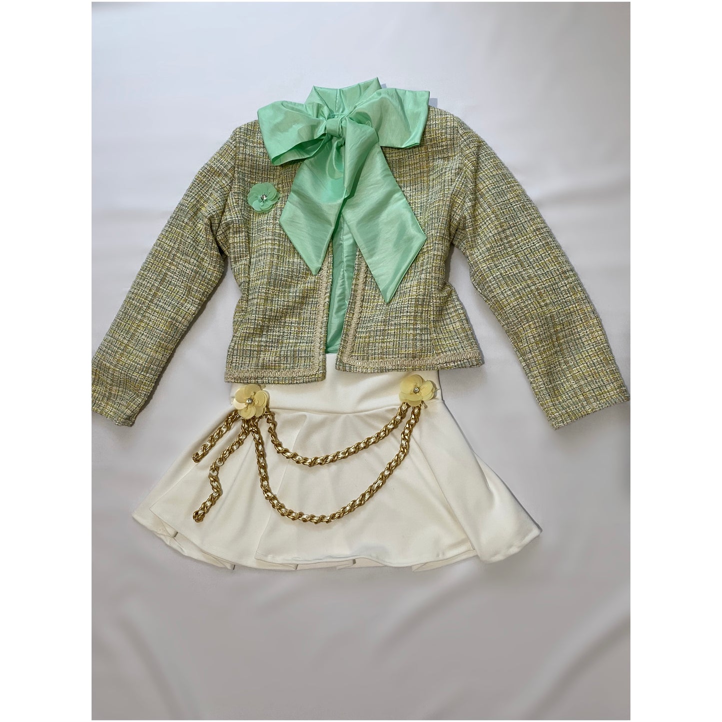 MADEMOISELLE Jacket in LATTE & MATCHA TWEED