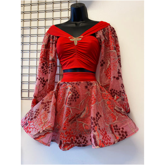 EMILIO set in RED BROCADE