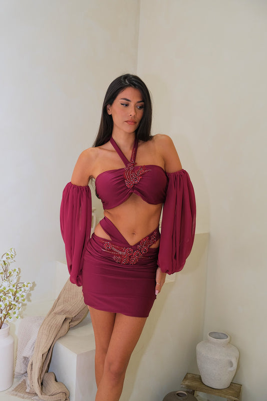 PAMELA Set in CHERRY RED